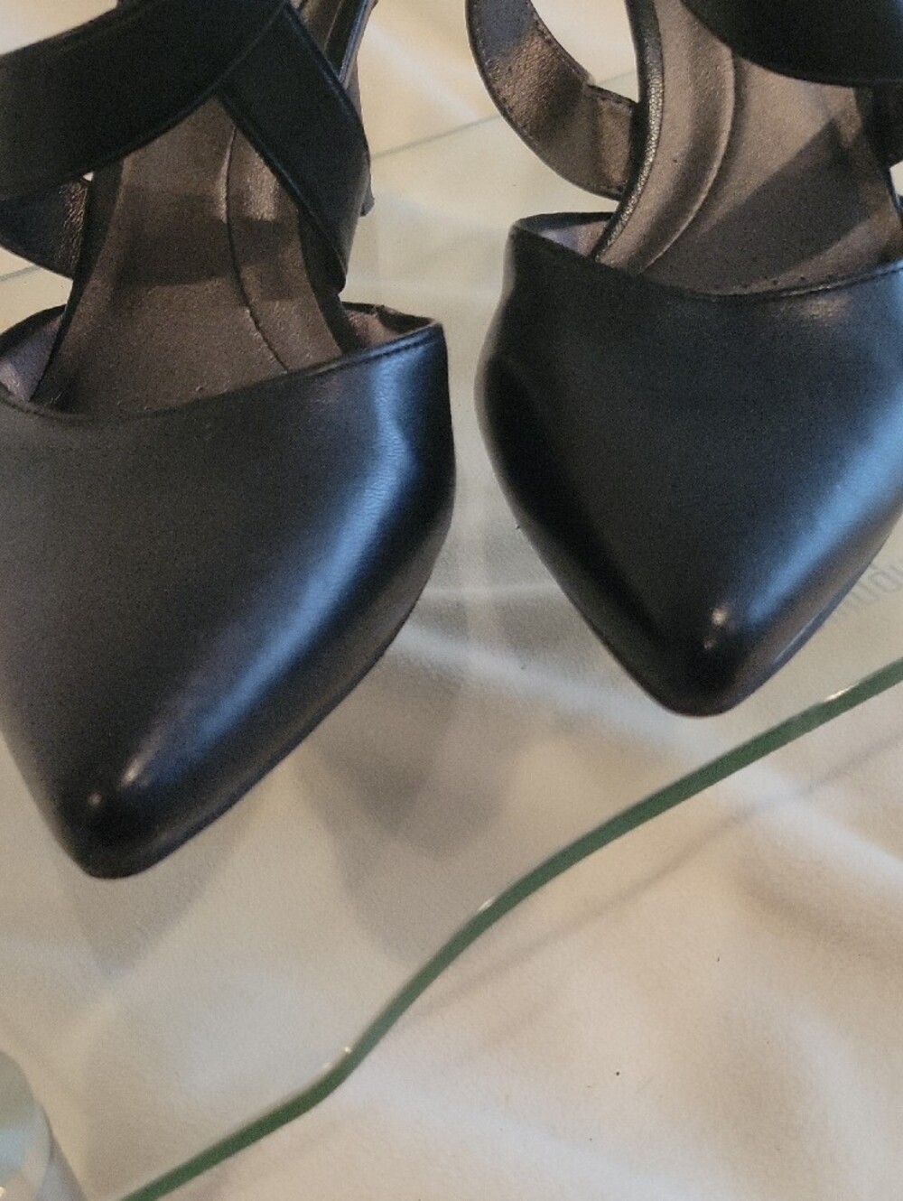 LIFE STRIDE SOFT SYSYEM sz 8.5 M Black Strappy Pointed-Toe Heels - Picture 11 of 11